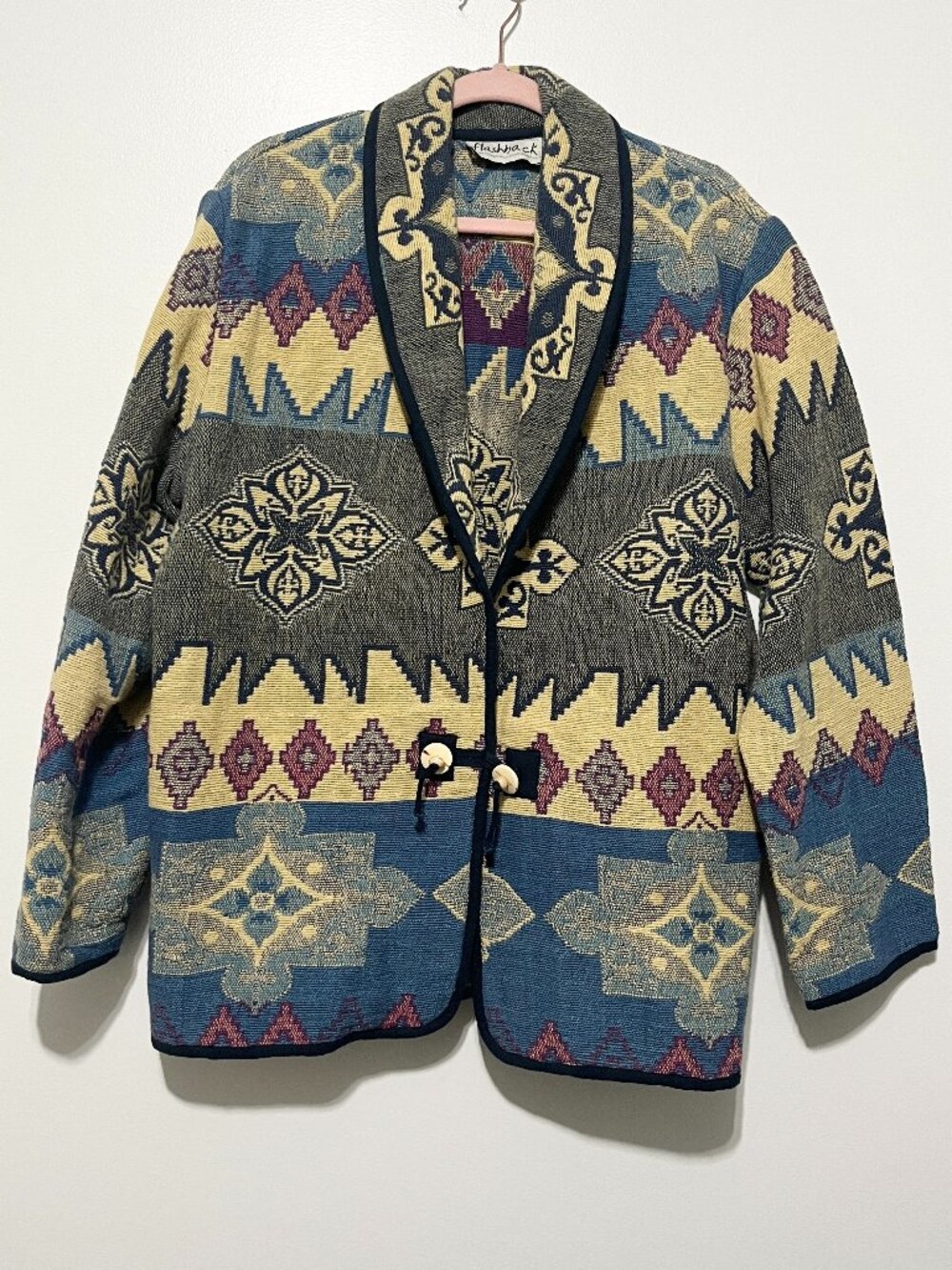 Flashback Womens VTG Tapestry Jacket L Western Hippie Cowgirl Indie Boho Ranch
